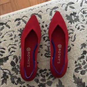 Rothy’s Chili Red Pointy Flats